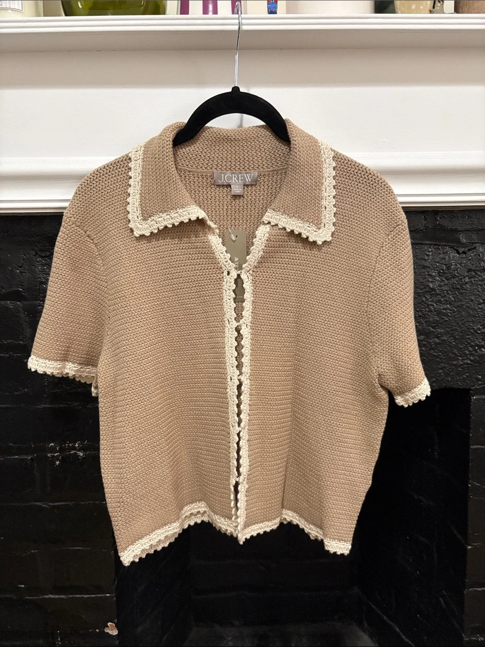 NWT J. Crew Crochet short sleeve cardigan